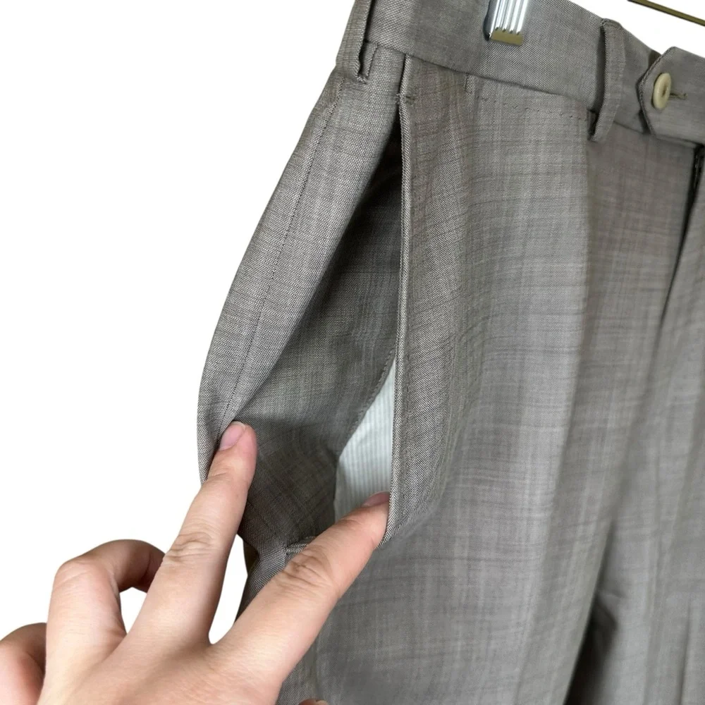 Ermenegildo Zegna Comfort Wool Dress Pants Gray Tailored Luxury Italy Formal 33 - Picture 6 of 8